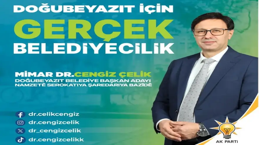 Ak Parti Doğubayazıt Belediye Başkan Adayı Cengiz Çelik bir Projesini daha paylaştı