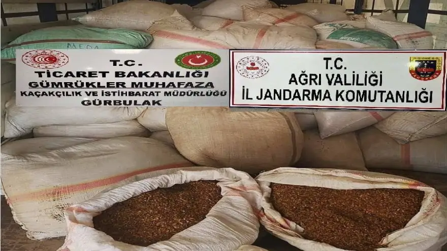 Ağrı’da 7 ton 700 kilo tütün ele geçirildi