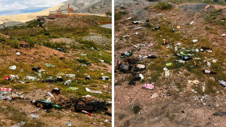 İshakpaşa Sarayı Çevresindeki İçki Şişeleri Kirliliği Tepki Topluyor