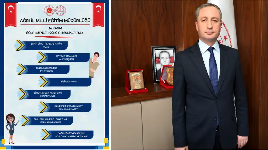 Ağrı'da 24 Kasım Öğretmenler Günü kapsamında çeşitli etkinlikler düzenlenecek