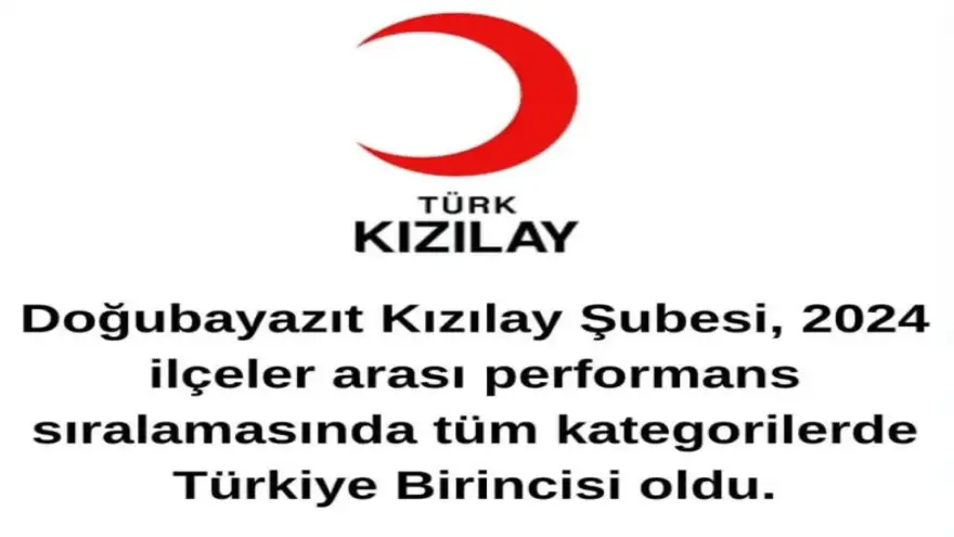 Doğubayazıt Kızılay Şubesi Türkiye Birincisi Oldu