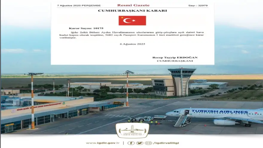 Iğdır Havalimanı Daimi Uluslararası Hudut Kapısı Oldu!