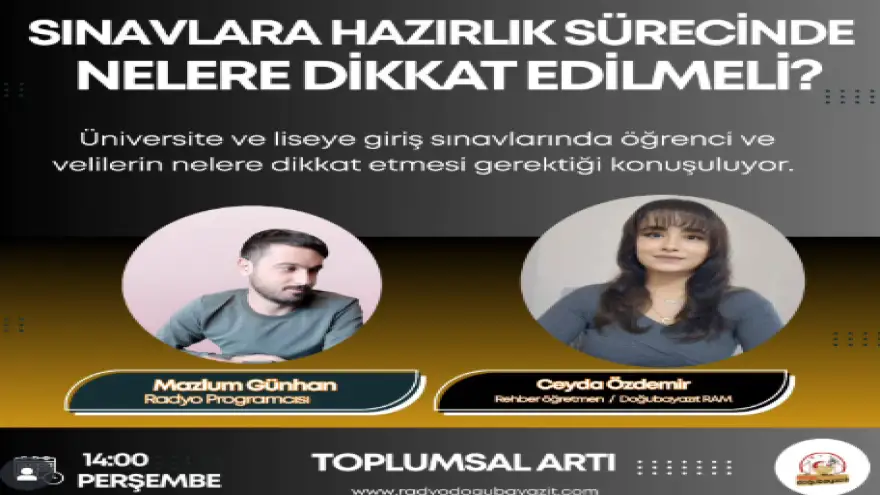 Radyo Doğubayazıt'ta YKS ve LGS Adaylarına Kritik Uyarılar