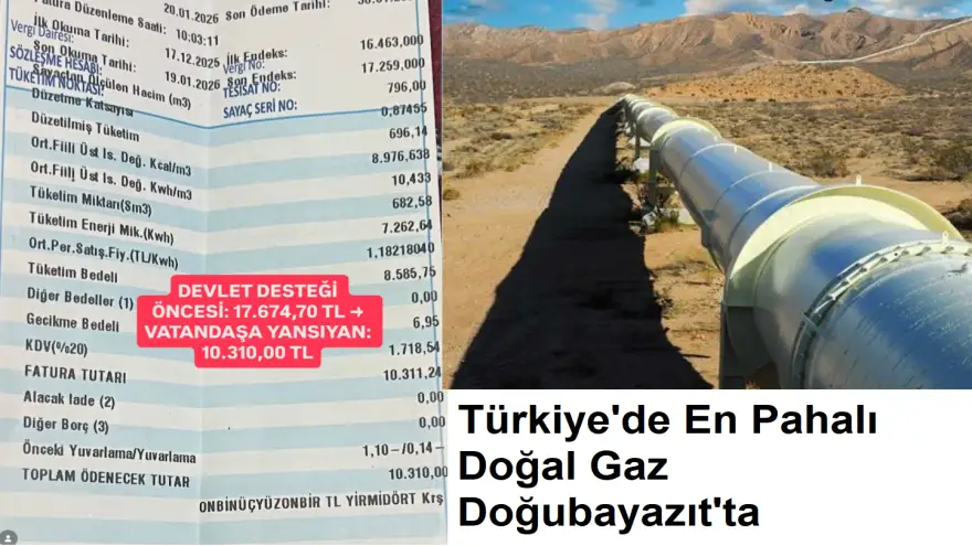 DOĞUBAYAZIT’TA DOĞALGAZ DEĞİL, ADETA "FATURA" ÇARPIYOR