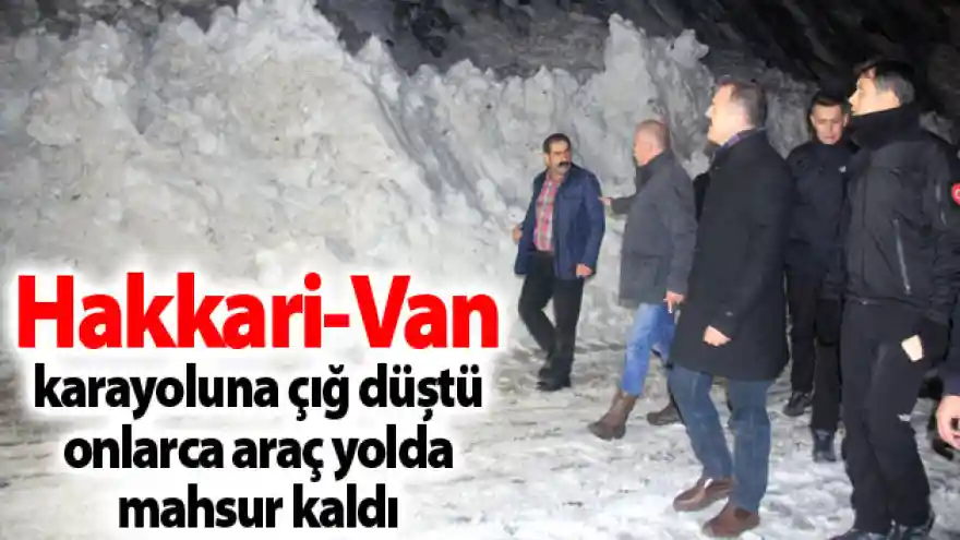 Hakkari-Van karayoluna çığ düştü, onlarca araç yolda mahsur kaldı