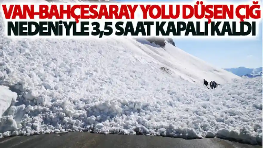 Van-Bahçesaray yolu düşen çığ nedeniyle 3,5 saat kapalı kaldı