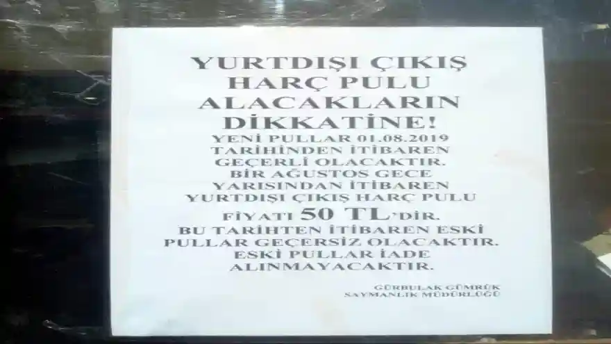 YURT DIŞI ÇIKANLARIN DİKKATİNE!