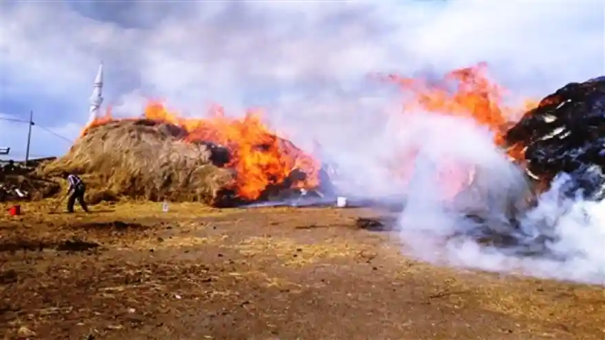 Yangın! 110 Ton Ot Kül Oldu