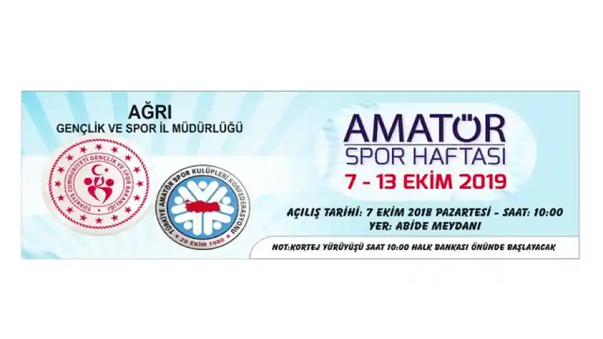 Ağrı'da 7-13Ekim 2019 Amatör Spor Haftası Etkinlikleri Yapılacak

 