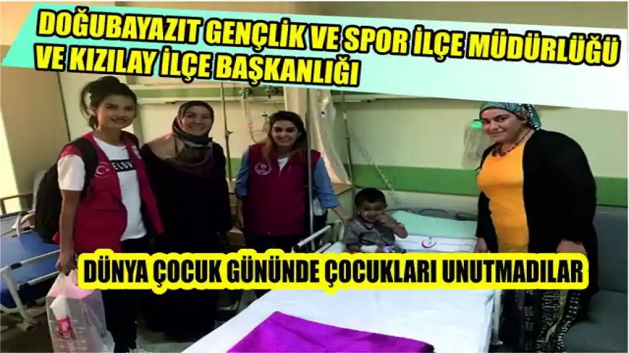 DOĞUBAYAZIT GENÇLİK VE SPOR İLÇE MÜDÜRLÜĞÜ VE KIZILAY İLÇE BAŞKANLIĞI DÜNYA ÇOCUK GÜNÜNDE ÇOCUKLARI UNUTMADILAR