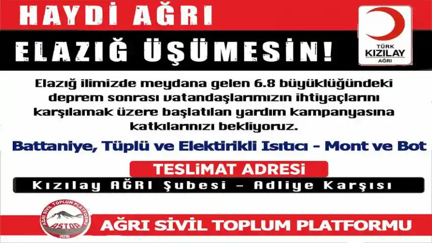 ASTOP ELAZIĞ İÇİN SEFERBER OLDU