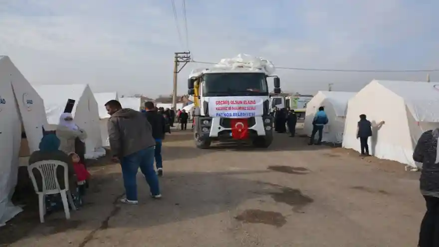 PATNOS BELEDİYESİNDEN ELAZIĞ'A YARDIM