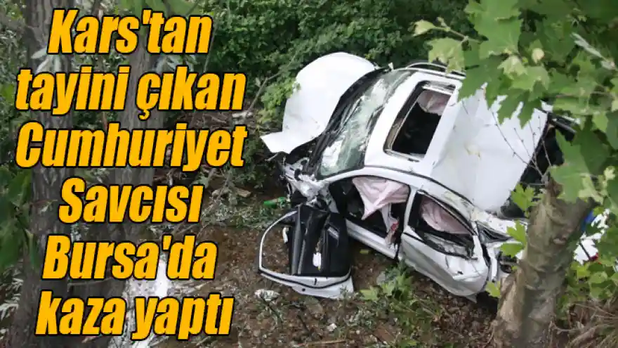 Kars'tan Antalya'ya atanan Cumhuriyet Savcısı Erkan Alanoğlu Bursa'da kaza yaptı.