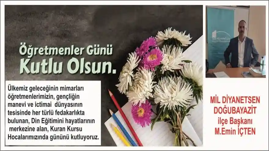 MİL DİYANETSEN  DOĞUBAYAZİT   ilçe Başkanı  M.Emin İÇTEN