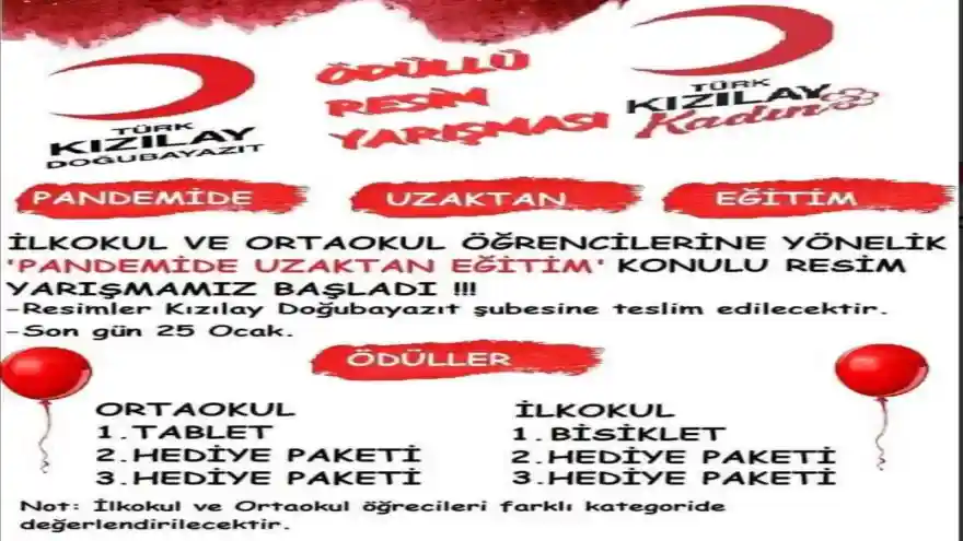 Doğubayazıt Kızılay'dan Ödüllü Resim yarışması