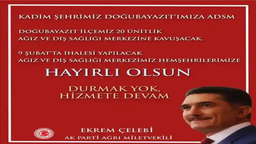 Doğubayazıt'ta Ağız ve Diş Sağlığı Merkezi yapılacak