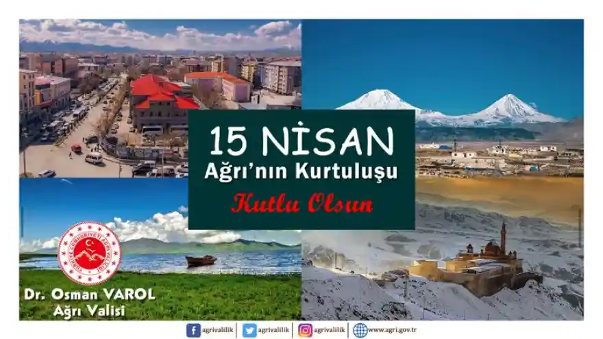 Vali Dr. Osman Varol, Ağrı'nın kurtuluşunun 103. yıl dönümü dolayısı ile bir mesaj yayımladı