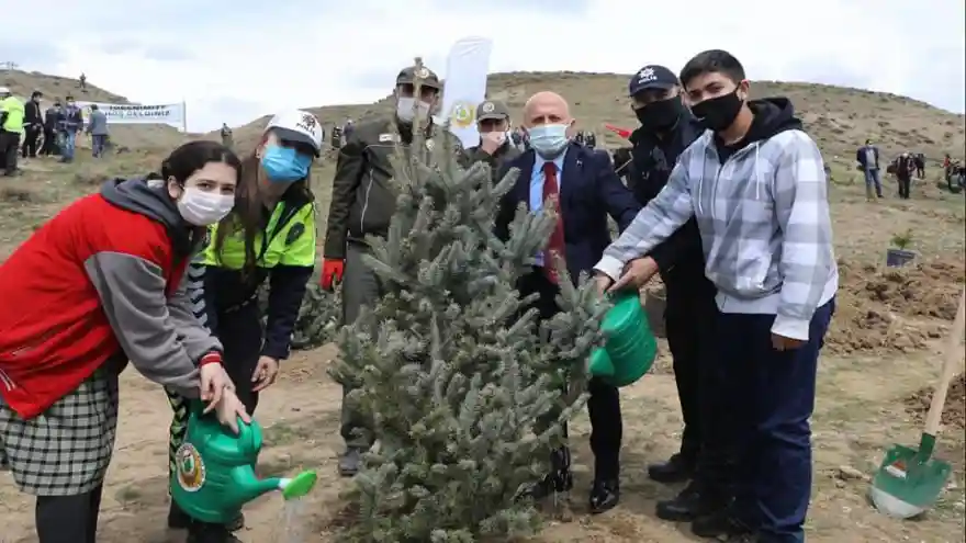 Vali Varol, Polis Haftası Dolayısıyla Polislerle Fidan Dikti