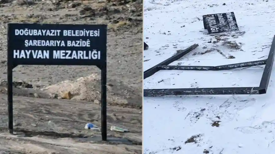 Hayvan Barınağı tabelasına zarar verildi