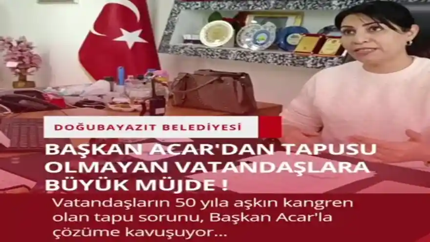 Başkan Acar, Tapu Sorunuyla Mücadelede Önemli Adım Attı, Barış Mahallesi'ne Büyük Müjde